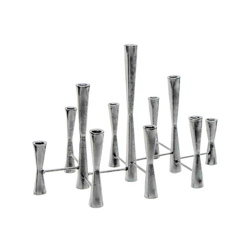 Ivyline Parker 11 Piece Silver Candle Centerpiece H42cm W52cm Silver