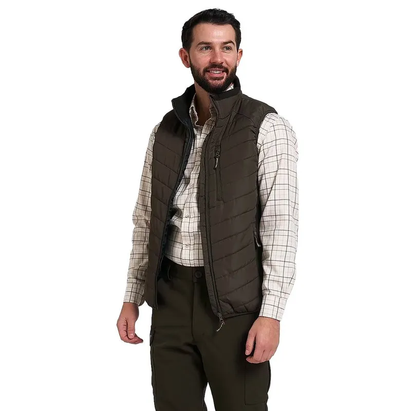 Jack Pyke Men's Quilted Polar Fleece Hybrid Gilet in Green Size: XL Green XL