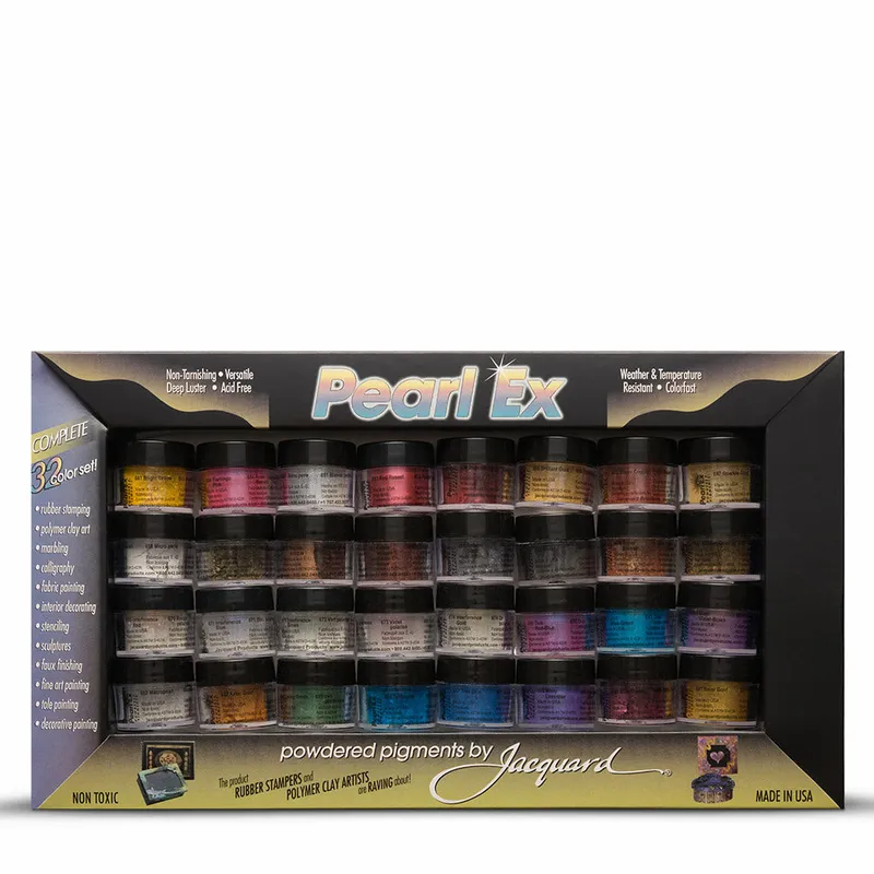 Jacquard: Pearl Ex: Powdered Pigment: .11oz: 3g: 32 Colour Set