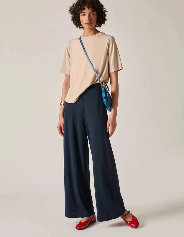 James Lakeland Women's Navy Palazzo Pants Size: 12 - Navy