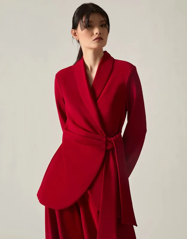 James Lakeland Women's Red Side Sash Blazer - Size: 8