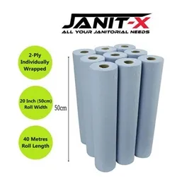 Janit-X Couch Rolls Blue 2ply 20inch 40m