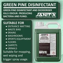 Janit-X Professional Green Pine Disinfectant Deodoriser Concentrate 5L