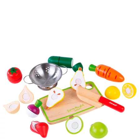 Janod Green Market Fruit & Vegetable Play Set - 12 pieces