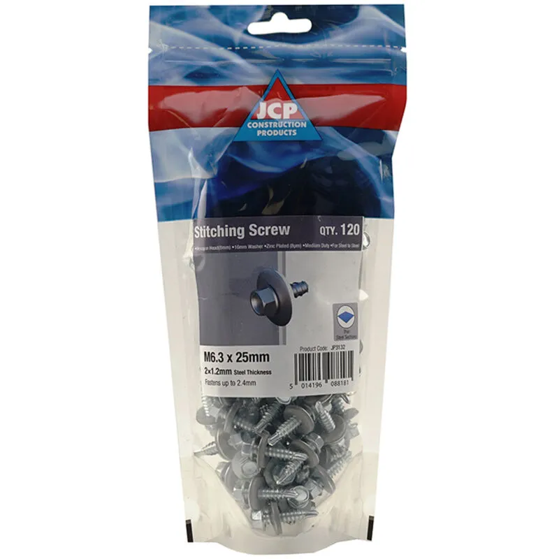 Jcp Construction Products Jcp Fixings Metalfix Stitching Screws 16mm Washer