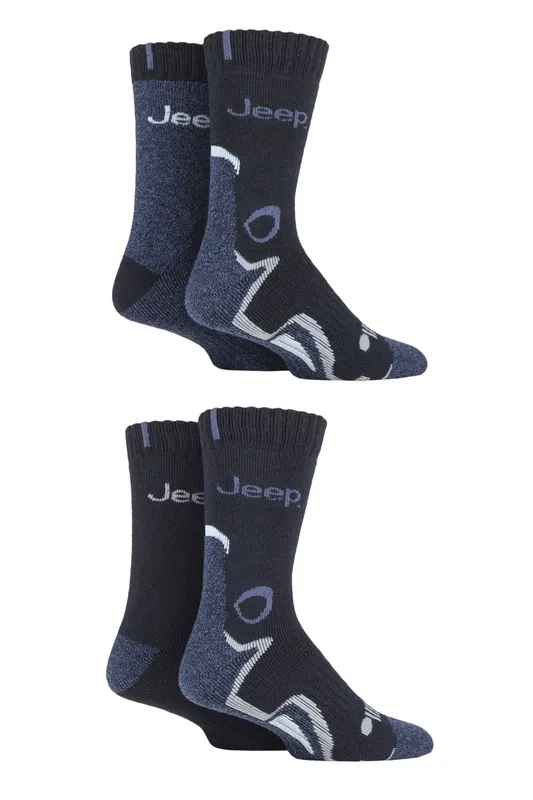 Mens 4 Pair Jeep Performance Boot Socks Navy 6-11 Mens - Blue - Size: 6-11 Mens