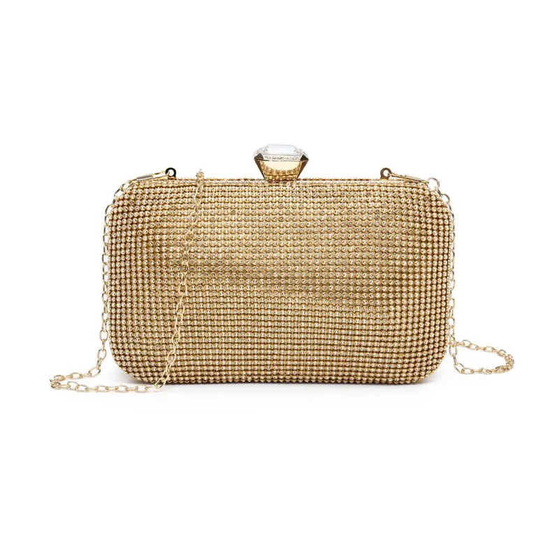 Jfy Women's Crystal Clasp Double-Side Diamante Bag in Gold - Gold