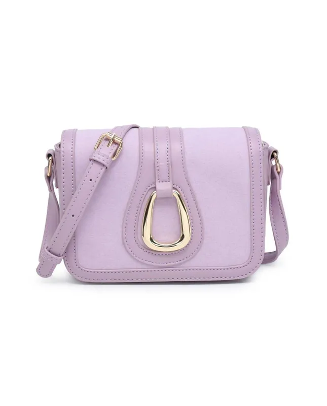 Jfy Women's Flap Magnetic Button Clasp Cross Body Bag in Purple Purple female