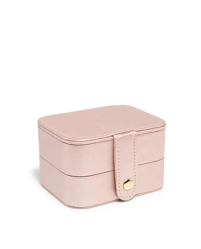 Jfy Women's Mirror 2 Layers Jewellery Storage Box in Pink - Pink