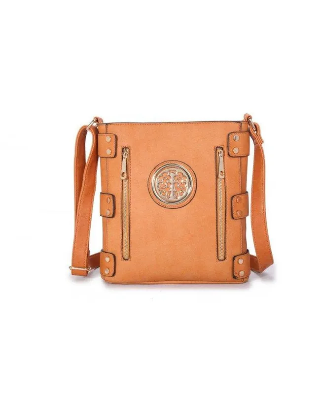 Jfy Women's Zip Pockets Crossbody in Brown - Brown