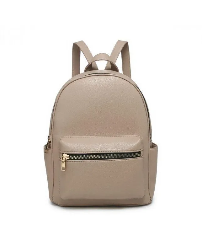 Jfy Women's Zipped Pockets Backpack in Khaki Khaki