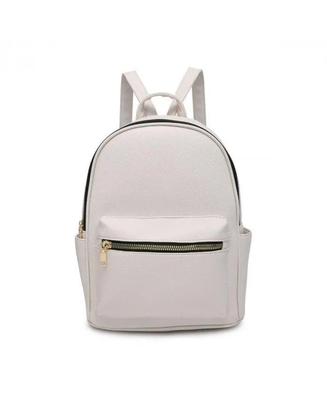 Jfy Women's Zipped Pockets Backpack in Off White - Off White - Size: One Size