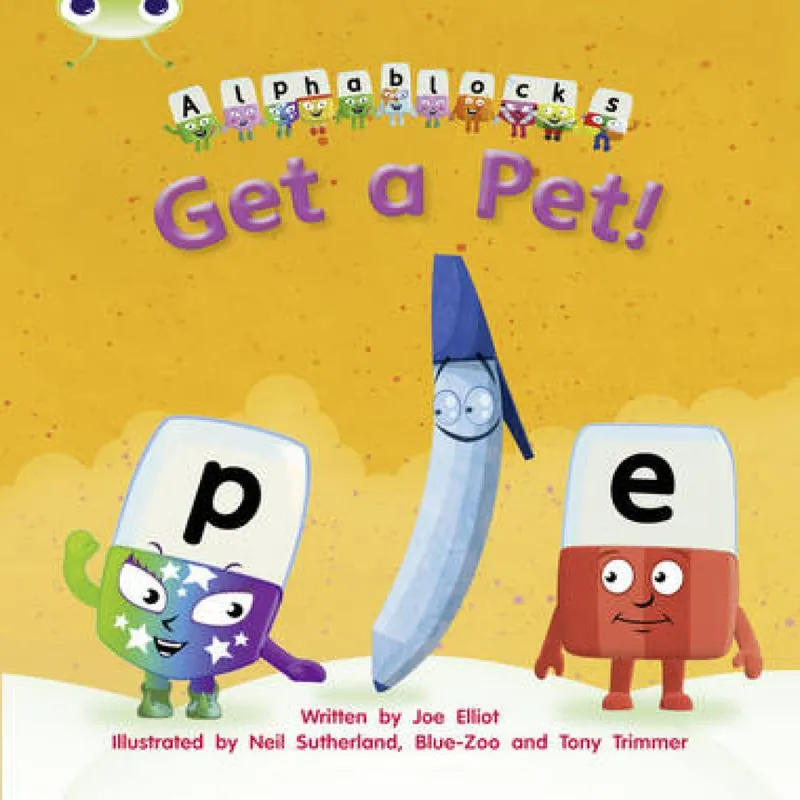 Joe Elliot Bug Club Phonics - Phase 2 Unit 4: Alphablocks Get A Pet Multicolor