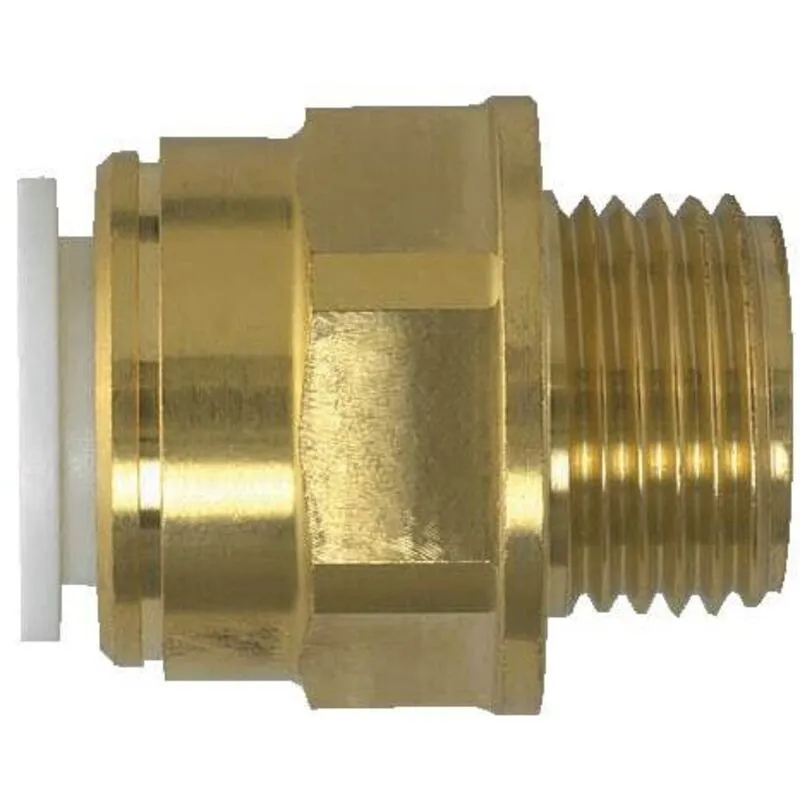 John Guest Brass Coupler 15mm X 1/2" Male Bsp (Pack of 5) in Gold Gold