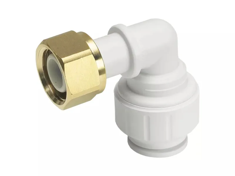 John Guest Bent Tap Connector 15mm X 1/2 (Pack of 2) in White White
