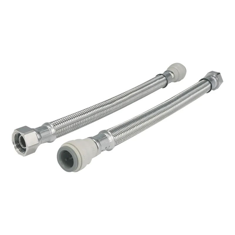 John Guest Braided Hose 1000mm - 22mm X 3/4 in Silver Silver