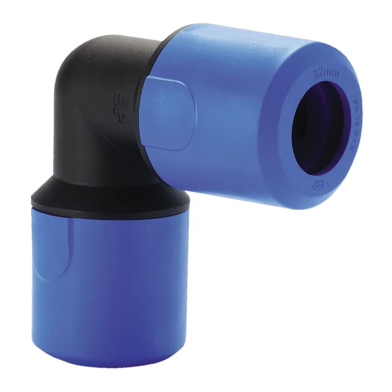 John Guest Push Fit Blue Elbow 20mm UG301B (Pack of 2) Blue