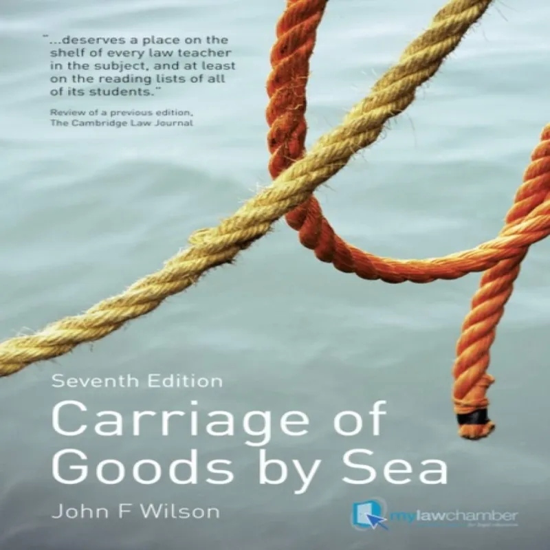 John Wilson Carriage of Goods by Sea Paperback Book Multicolor