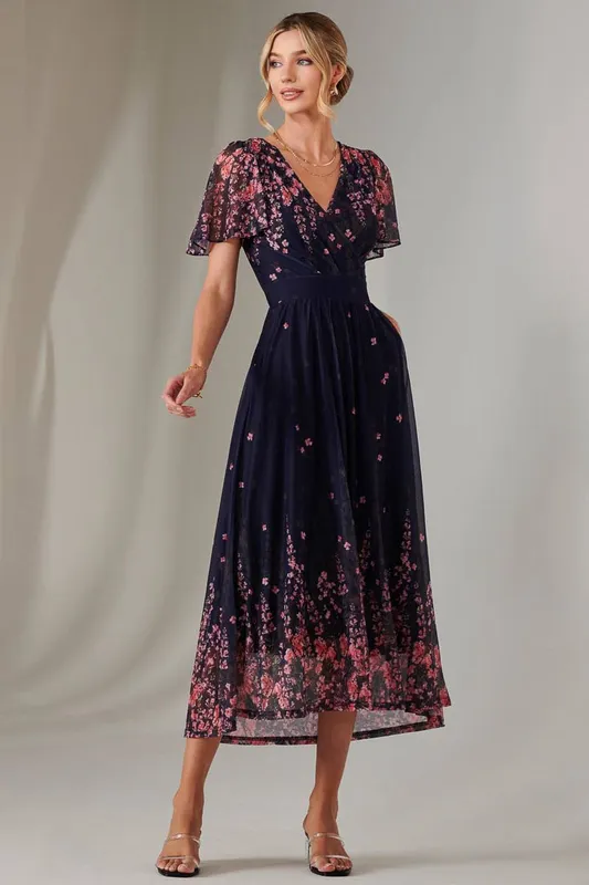 Jolie Moi Women's Wrap Maxi Dress in Pink Size: 10 - Pink
