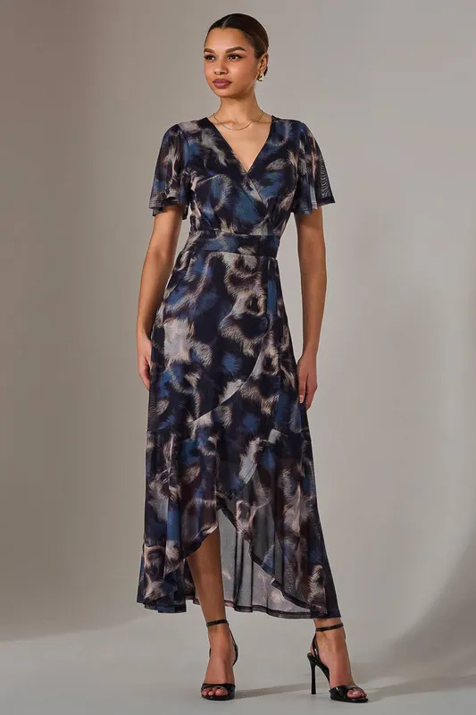 Jolie Moi Women's Wrap Midaxi Dress in Natural Size: 8 - Natural