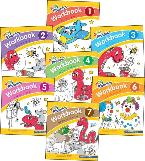 Jolly Learning Ltd Jolly Phonics Workbooks 1–7 : In Print Letters (American English Edition)