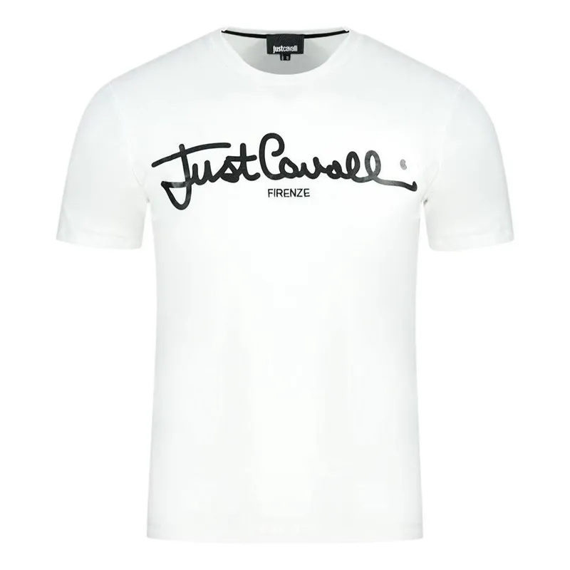 Just Cavalli Men's Logo Signature White T-Shirt Size: Medium White M