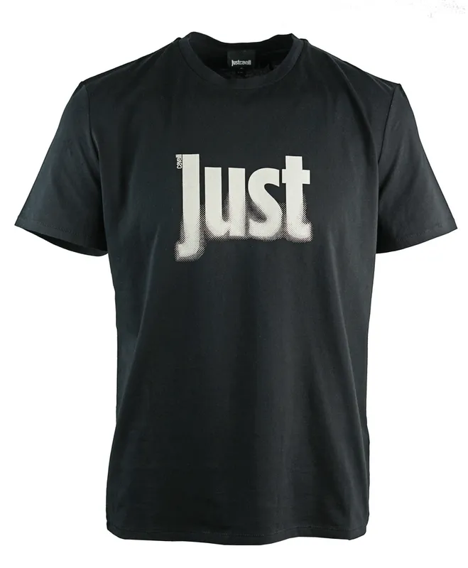 Just Cavalli Men's Fading Logo Black T-Shirt Size: Medium Black