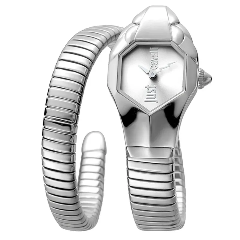 Just Cavalli Women's Glam Chic Septagon Silver Dial Watch Silver female