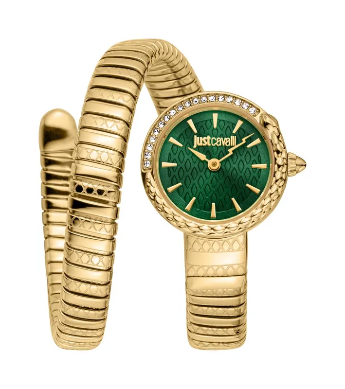 Just Cavalli Women's JC1L301M0035 Cerchio Snake Analog Watch in Gold - Gold - Size: One Size