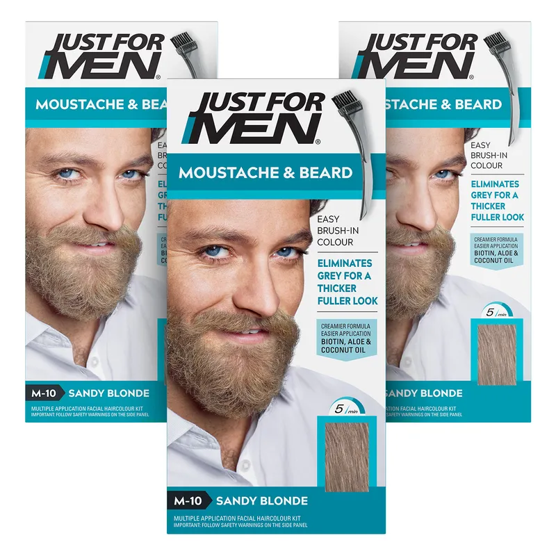 Just For Men Moustache & Beard Sandy Blonde Hair Dye M-10 in Clear - Clear - Size: One Size
