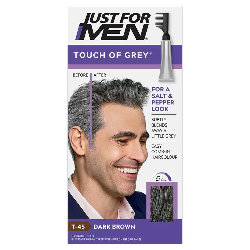 Just For Men Touch of Grey - Dark Brown-Grey in Clear - Clear
