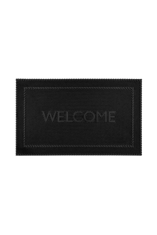 Jvl Alvaro Welcome Scraper Rubber Pin Doormat 45x75cm in Black Size: 45 cm x 75 cm Black 45 cm x 75 cm
