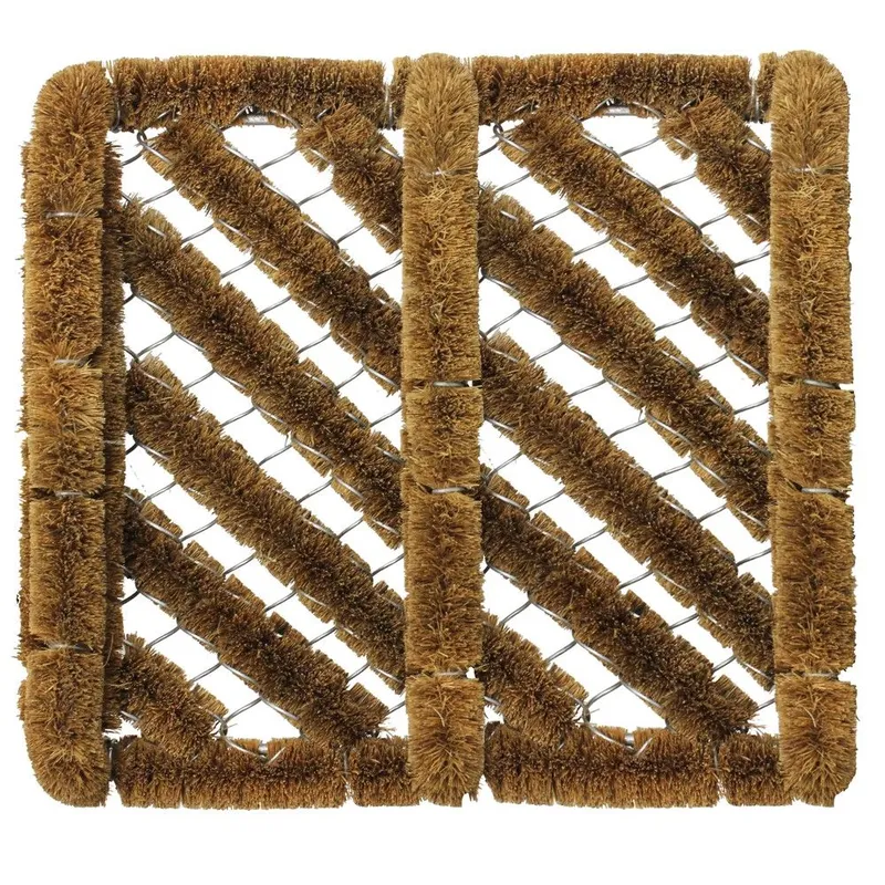 JVL Boot Shoe Scraper Coir Wire Door Mat, 30x35cm in Brown Size: 30 cm x 35 cm Brown 30 cm x 35 cm