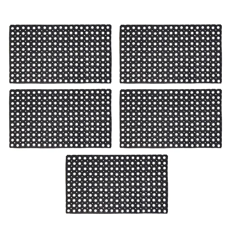Jvl Contract Rondo Rubber Ring Scraper Doormat, 50x100 cm, Pack of 5 in Black Size: 50 cm x 100 cm Black 50 cm x 100 cm