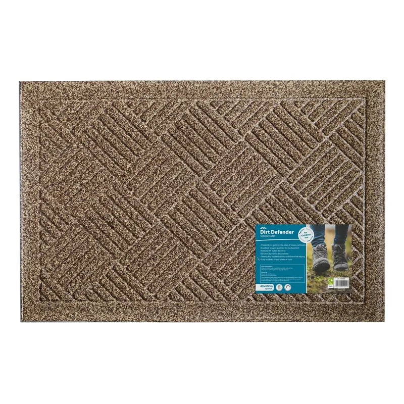 Jvl Dirt Defender Scraper Doormat 40x60cm Square Beige Size: 40 cm x 60 cm Beige 40 cm x 60 cm