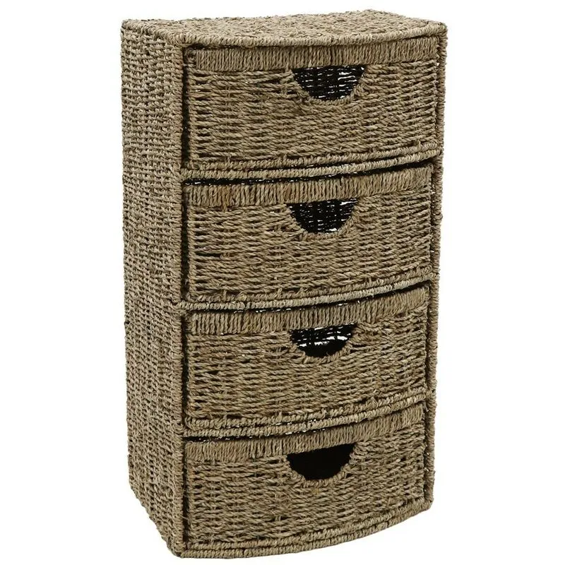 Jvl Hand Woven Seagrass Drawer, Storage Unit