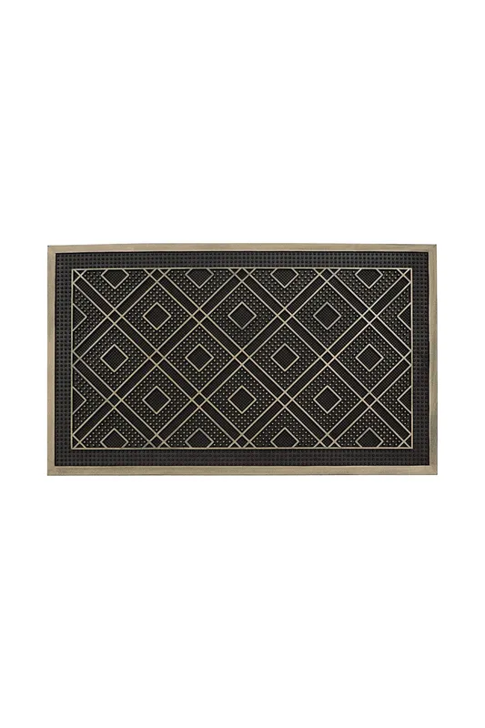 Jvl Havana Rubber Pin Doormat 45x75cm Diamond in Black Size: 45 cm x 75 cm Black 45 cm x 75 cm