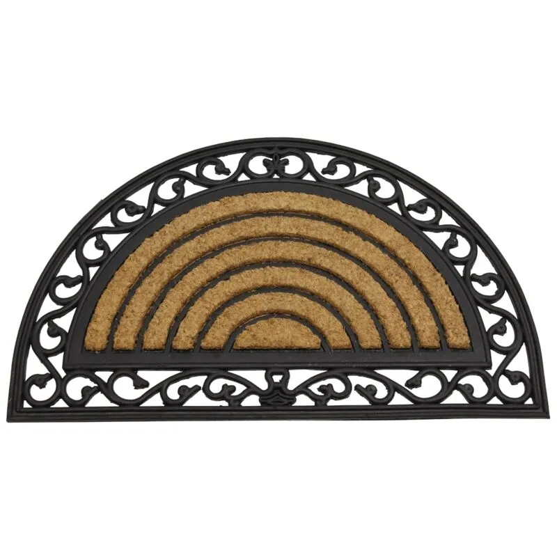 Jvl - Karina Heavy Duty Rubber Coir Doormat, 45x75cm, Rattan, Brown
