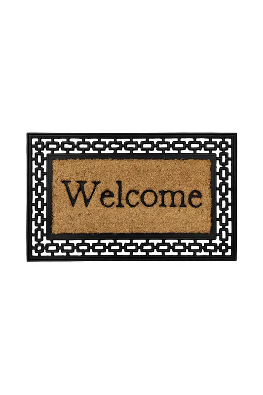 Jvl Mila Embossed Rubber Tuffscrape Doormat 45x75cm in Natural Size: 45 cm x 75 cm Natural 45 cm x 75 cm