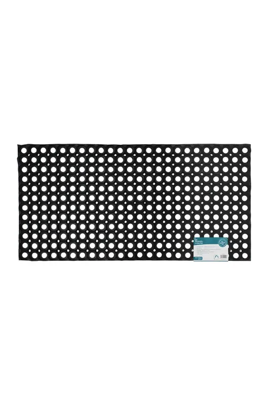 Jvl Rondo Rubber Ring Heavy Duty Outdoor Contract Door Mat, Black, 50x100cm in Black Size: 40 cm x 60 cm Black 40 cm x 60 cm