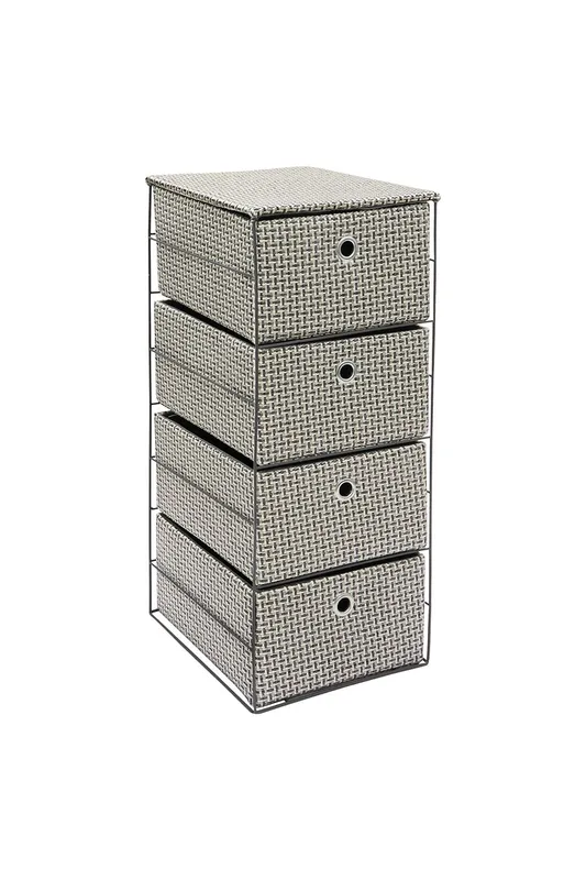 Jvl Silva 4 Drawer Wide Fabric Storage Tower, Grey