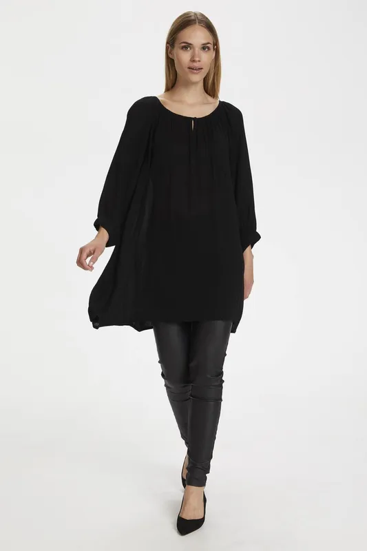 Kaffe Women's Amber 3/4 Sleeve Tunic in Black Size: 14 - Black - Size: 14
