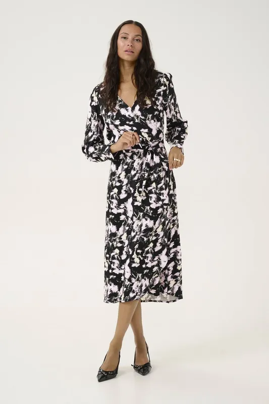 Kaffe Women's KAlura Long Sleeve Dress in Black Size: 8 - Black