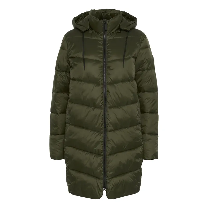 Women's Kaffe Susanne Long Puffer Vert 40