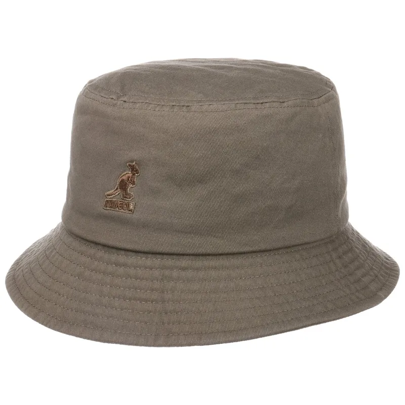 Washed Bucket Hat by Kangol - khaki
