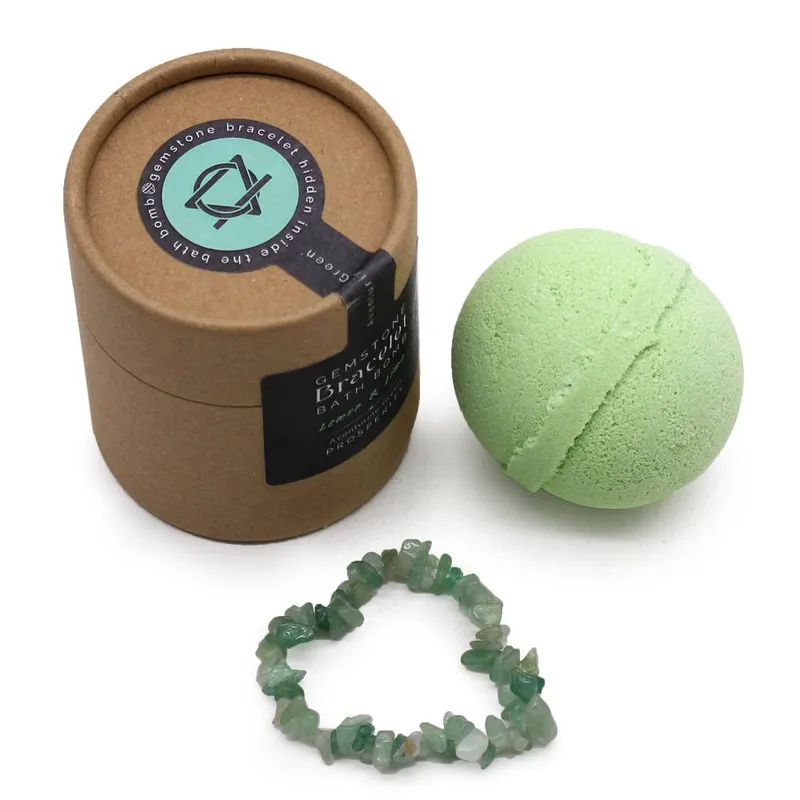 Kdmd Green Aventurine Gem Bracelet Bath Bomb - Green