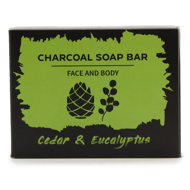Kdmd Charcoal Soap 85g - Eucalyptus & Cedarwood in Green Green