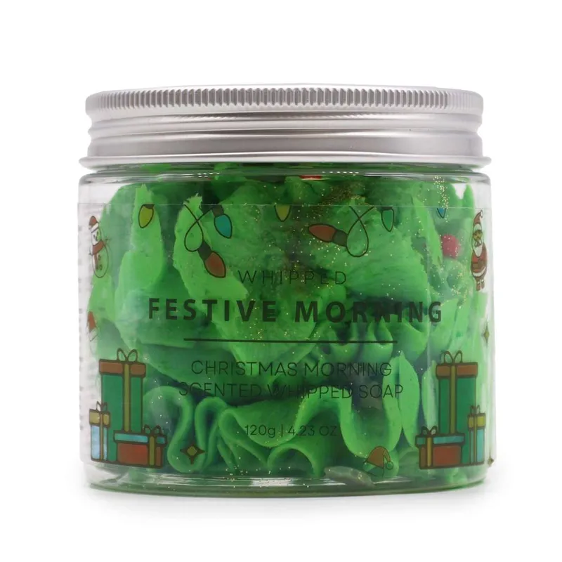 Kdmd Unisex Festive Morning Whipped Soap 120g in Green Green female