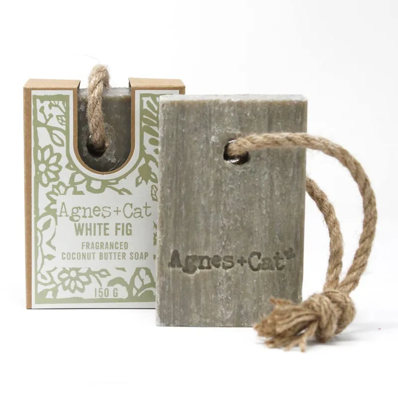 Kdmd Soap On A Rope - White Fig in Grey Grey