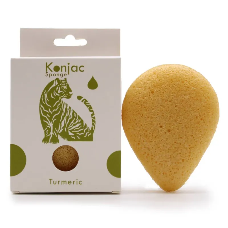 Kdmd Teardrop Konjac Sponge - Turmeric - Anti-wrinkle in Yellow Yellow